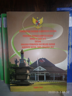 Peraturan daerah kabupaten batang nomor 11 tahun 2011 tentang anggaran pendapatan dan belanja daerah kabupaten batang tahun anggaran 2012